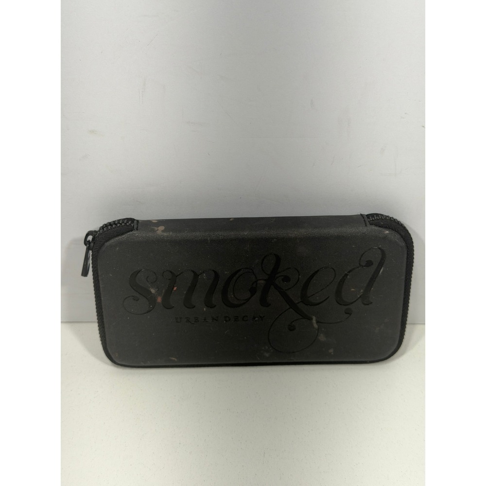 Urban Decay Smoked Eyeshadow Palette 10 Shades Black Zipper Case Stained see pic